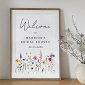Elegant Wildflower Bruiloft Welkom Bord Poster