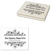 Elegant Wildflower Business Modern Script Rubberstempel (Gestempeld)