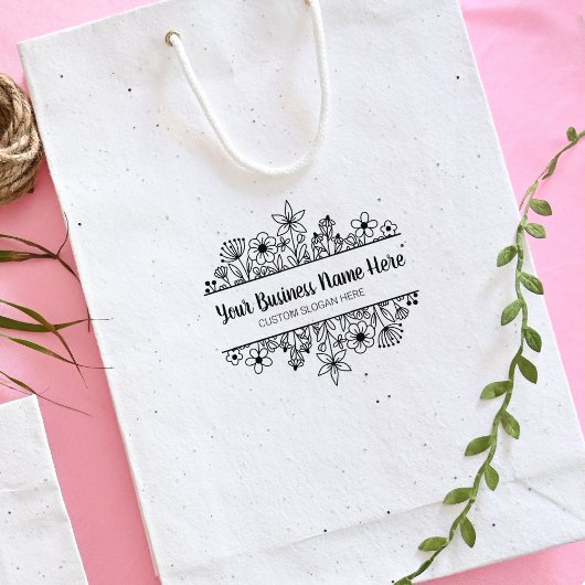 Elegant Wildflower Business Modern Script Rubberstempel