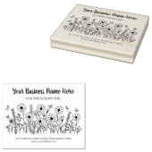 Elegant Wildflower Business Modern Script Rubberstempel (Gestempeld)