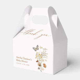 Elegant Wildflower Butterfly Baby shower Bedankdoosjes