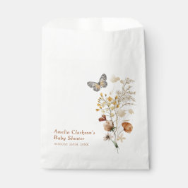 Elegant Wildflower Butterfly Baby shower Bedankzakje