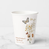 Elegant Wildflower Butterfly Baby shower Papieren Bekers (Achterkant)