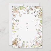 Elegant Wildflower Calligraphy Wedding Kaart (Achterkant)