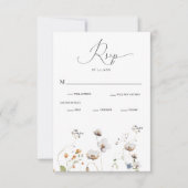 Elegant Wildflower Calligraphy Wedding RSVP Kaart (Voorkant)