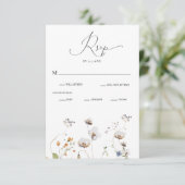 Elegant Wildflower Calligraphy Wedding RSVP Kaart (Staand voorkant)