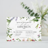 Elegant Wildflower Charity Lunch RSVP Kaartje (Staand voorkant)