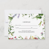 Elegant Wildflower Charity Lunch RSVP Kaartje (Achterkant)