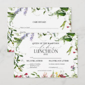 Elegant Wildflower Charity Lunch RSVP Kaartje (Voorkant / Achterkant)
