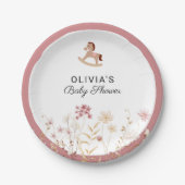 Elegant Wildflower Chic Floral Boho Baby shower Papieren Bordje (Voorkant)