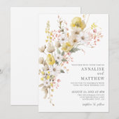 Elegant Wildflower Colorful Floral Wedding Kaart (Voorkant / Achterkant)