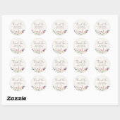 Elegant Wildflower Cream Baby shower Dank u Ronde Sticker (Vel)