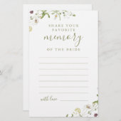 Elegant Wildflower deelt een geheugen-vrijgezellen (Voorkant / Achterkant)