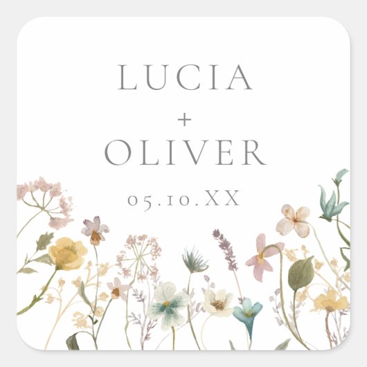 Elegant Wildflower Envelope Sticker (Voorkant)