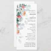 Elegant wildflower eucalyptus bruiloft programma (Voorkant / Achterkant)