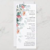 Elegant wildflower eucalyptus bruiloft programma (Voorkant)