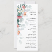 Elegant wildflower eucalyptus bruiloft programma