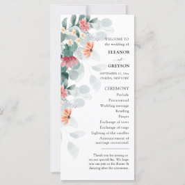 Elegant wildflower eucalyptus bruiloft programma