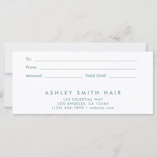 Elegant Wildflower Field Cadeaubon (Achterkant)