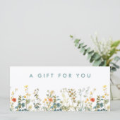 Elegant Wildflower Field Cadeaubon (Staand voorkant)
