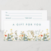 Elegant Wildflower Field Cadeaubon (Voorkant / Achterkant)