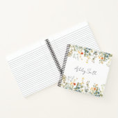Elegant Wildflower Field gepersonaliseerd Notitieboek (Binnen)