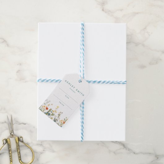 Elegant Wildflower Field Prijs Label Cadeaulabel (Met Touw)