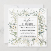 Elegant Wildflower floral baby in bloemuitnodiging Kaart (Voorkant)