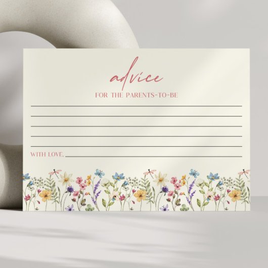 Elegant Wildflower Floral Baby shower Advieskaart