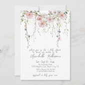 Elegant Wildflower Floral Baby shower Kaart (Voorkant)