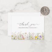 Elegant Wildflower floral Bedankt Notitiekaartje (Voorkant / Achterkant in situ)
