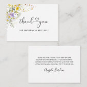 Elegant Wildflower floral Bedankt Notitiekaartje (Voorkant / Achterkant)