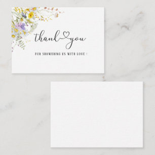 Elegant Wildflower floral Bedankt voor je briefkaa Notitiekaartje