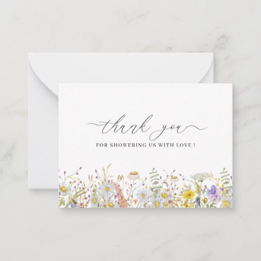 Elegant Wildflower floral Bedankt voor je briefkaa Notitiekaartje (Voorkant)