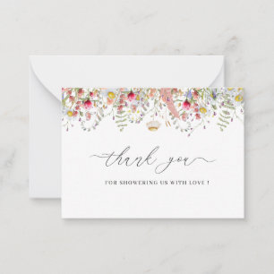 Elegant Wildflower floral Bedankt voor je briefkaa Notitiekaartje