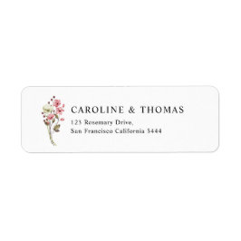 Elegant Wildflower Floral Blooms Wedding Address Etiket