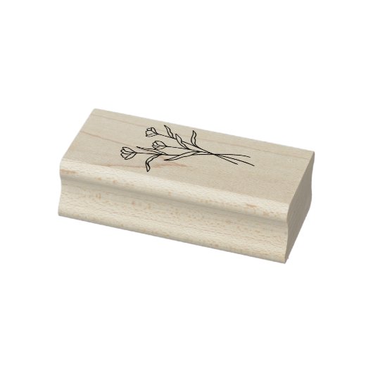 Elegant Wildflower Floral Bouquet Wood Art Rubberstempel (Stempel)