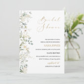 Elegant Wildflower Floral Bridal Shower Invitation Kaart (Staand voorkant)