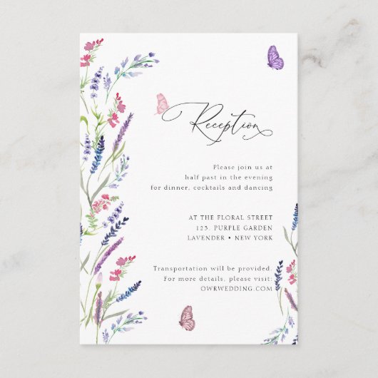 Elegant Wildflower Floral Enclosure Kaart (Voorkant)