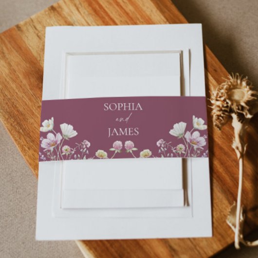 Elegant Wildflower Floral Flowers Wedding Uitnodigingen Wikkel