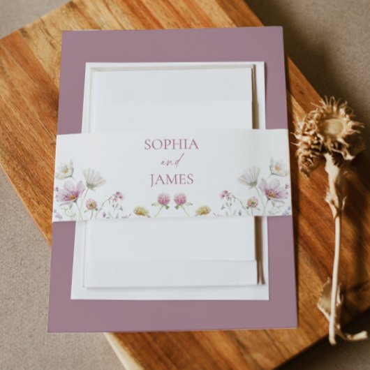 Elegant Wildflower Floral Flowers Wedding Uitnodigingen Wikkel