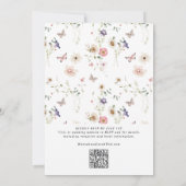 Elegant Wildflower Floral QR Code Wedding Kaart (Achterkant)