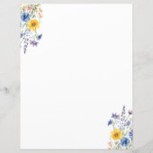 Elegant Wildflower Floral Stationery Paper (Achterkant)