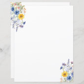 Elegant Wildflower Floral Stationery Paper (Voorkant / Achterkant)