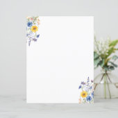 Elegant Wildflower Floral Stationery Paper (Staand voorkant)