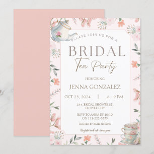 Elegant Wildflower Floral Tea Party Vrijgezellenfe Kaart