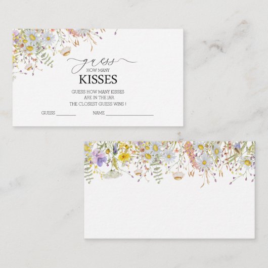 Elegant Wildflower Floral Vrijgezellenfeest Enclos Informatiekaartje (Voorkant / Achterkant)