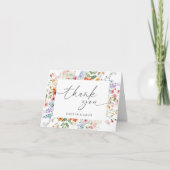Elegant Wildflower Floral Wedding Bedankkaart (Voorkant)