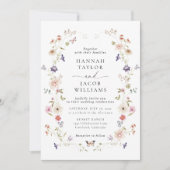 Elegant Wildflower Floral Wedding Kaart (Voorkant)