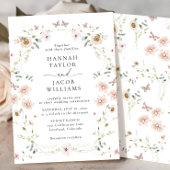 Elegant Wildflower Floral Wedding Kaart